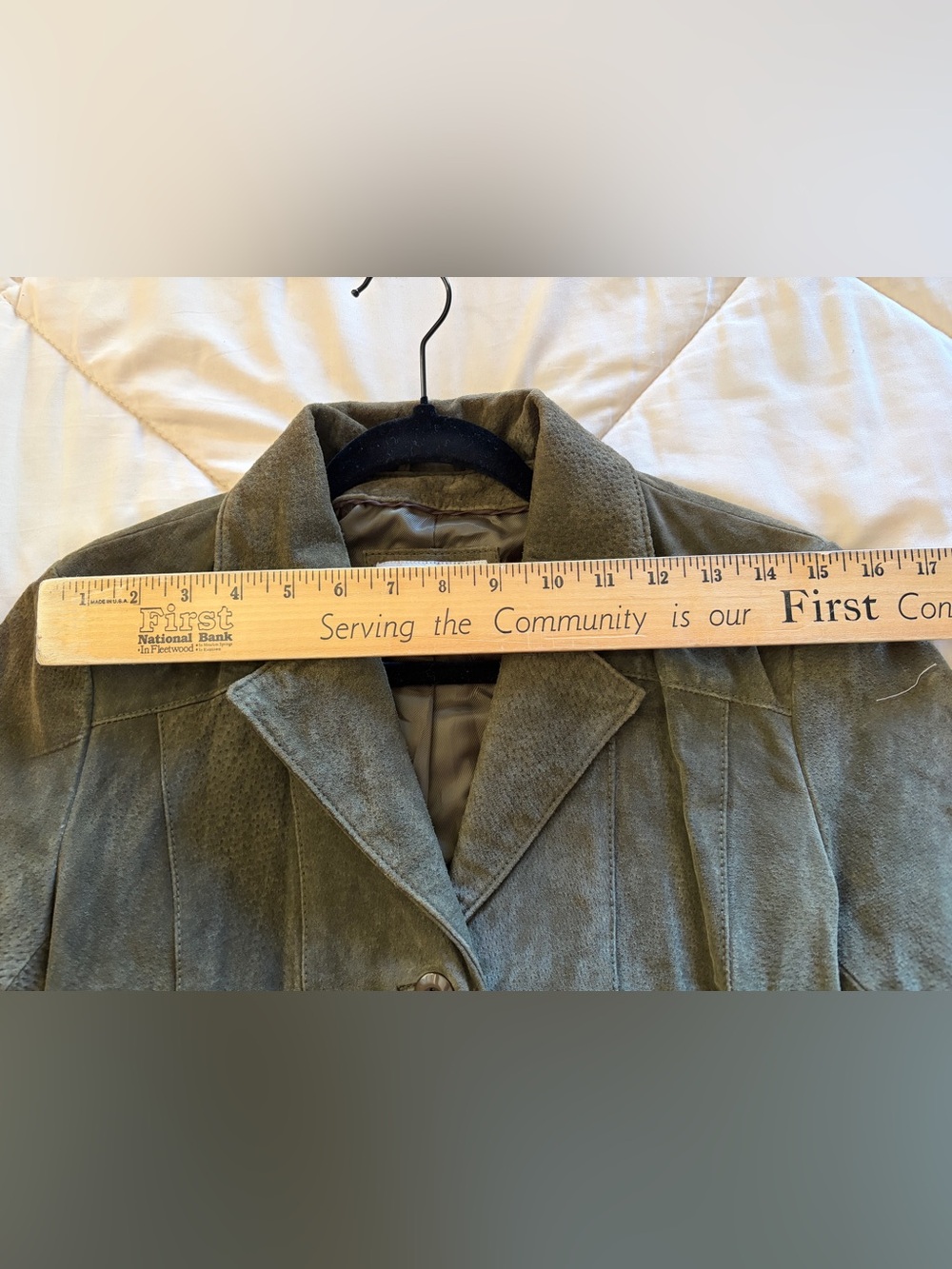 Vintage Wilson’s Leather Dark Olive Green Leather Suede Coat. NTN. Size S - Picture 9 of 12
